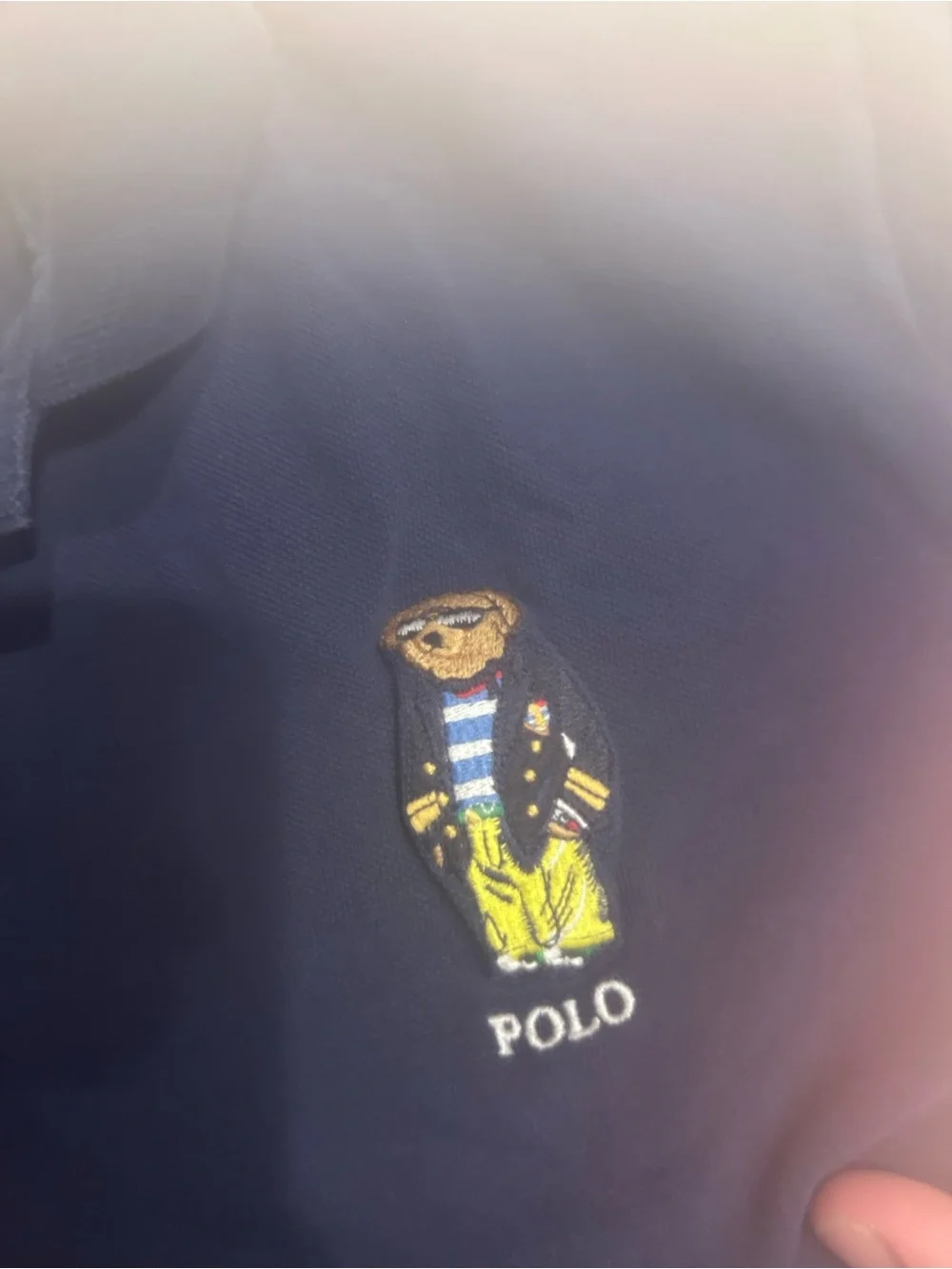 Ralph Lauren Navy Polo with Embroidered Bear XL